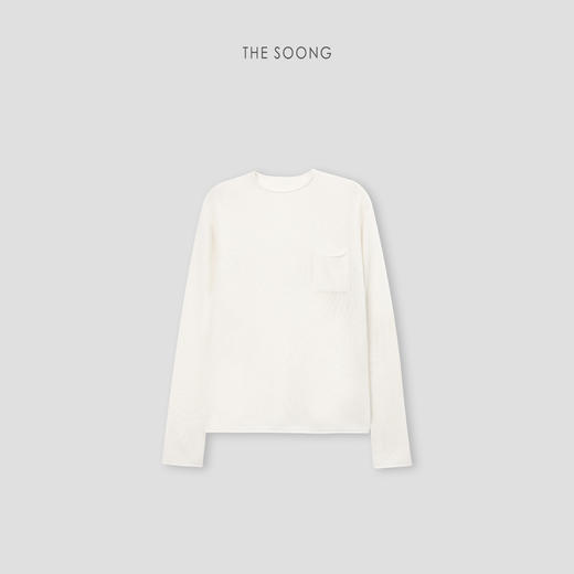 THESOONG極细支纯山羊绒"超轻盈糯感卷边圆领毛衣HWMY7900 商品图2