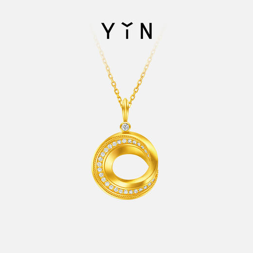 「隐」系列 莫比乌斯环万物环足金项链 商品图0