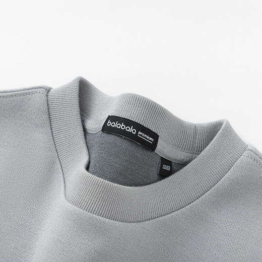 【premium】巴拉巴拉高端线冬季圆领卫衣落肩趣味刺绣图案上衣男 商品图3