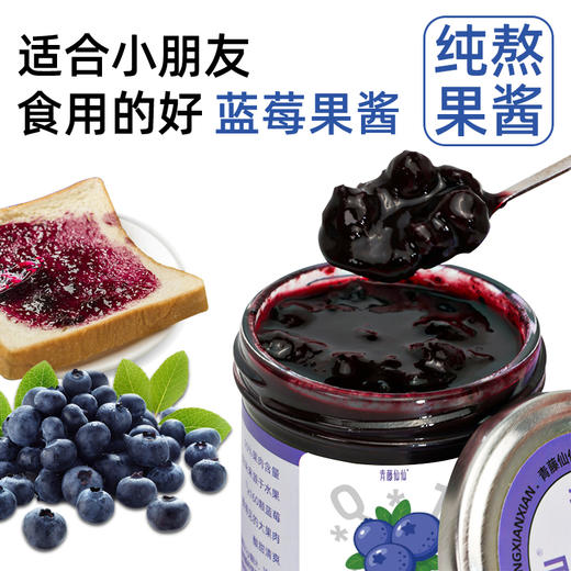 青藤仙仙纯熬蓝莓酱90%果肉0脂无添加烘焙即食早餐涂面包蓝莓酱儿童果酱 商品图4