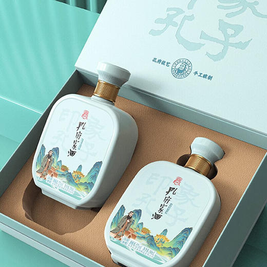 【孔府家酒】52度浓香型白酒山东名酒 500ml*2瓶礼盒装（配礼袋）纯粮孔府家酒儒雅浓香经典 商品图0