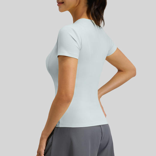 跃牌【瑜堂系列】薄款运动紧身瑜伽服短袖上衣女跑步健身t恤MTDX40 商品图2