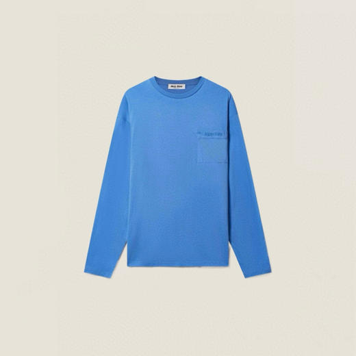 MIU-T 口袋刺绣蓝色长袖 商品图0