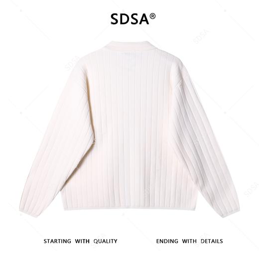 OAS811SDSA男士秋冬新款痞帅男装复古纯色竖纹翻领毛衣百搭开衫针织衫 商品图5