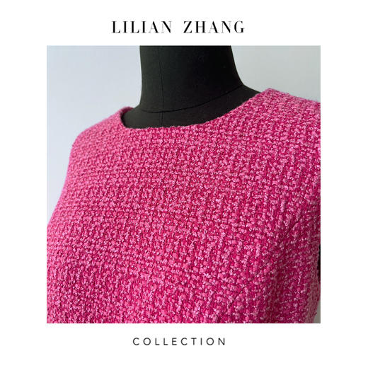 Lady挚爱中古玫红色名媛小香风套装粗花呢套装 22050432201091 商品图4