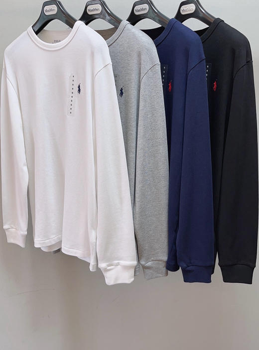 31-2开门红 秒杀亏清‼️渠道小马刺绣 重磅棉柔耐洗涮 男士平纹针织长袖 似卫衣似T恤 内搭外穿 商品图8