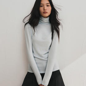 【2025秋冬新品】天丝醋酸羊毛・高领轻绒衣 莱赛尔打底衫上衣简约纯色保暖长袖T恤
