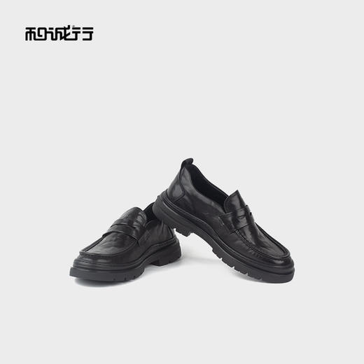 和诚行2025秋季新款真皮百搭休闲男式厚底耐磨商务皮鞋0930256 商品图4