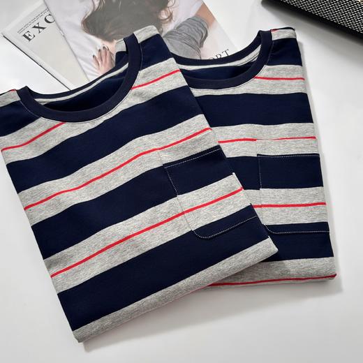 miu系isabelle marran伊莎贝尔美学秋季复古宽松条纹圆领长袖t恤JS3693003 商品图2