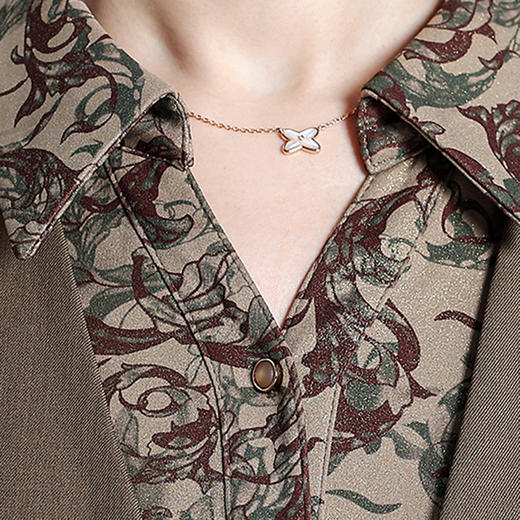 QYM H3315-Y西装外套连衣裙印花假两件长袖连衣裙 商品图3