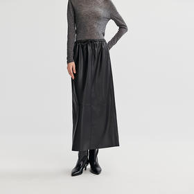 棉仓366617002-PU抽绳半裙