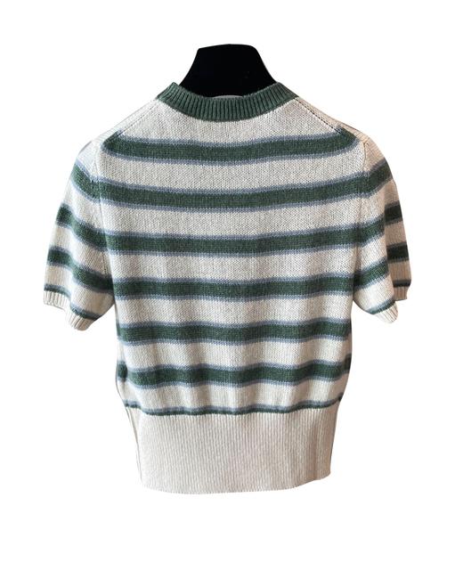 女款条纹羊绒短袖针织上衣015 商品图1