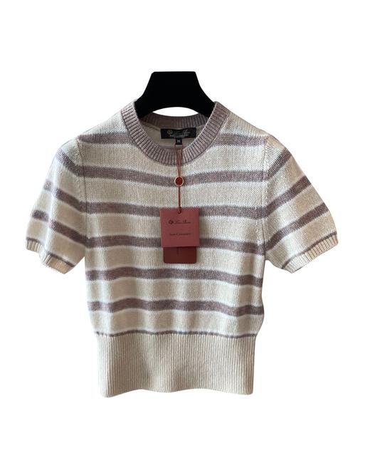 女款条纹羊绒短袖针织上衣015 商品图0