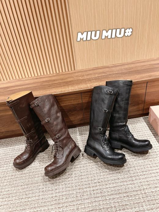 缪缪 秋冬走秀款 机车风复古长靴 酷飒酷飒的（ZX*DBG） 商品图0