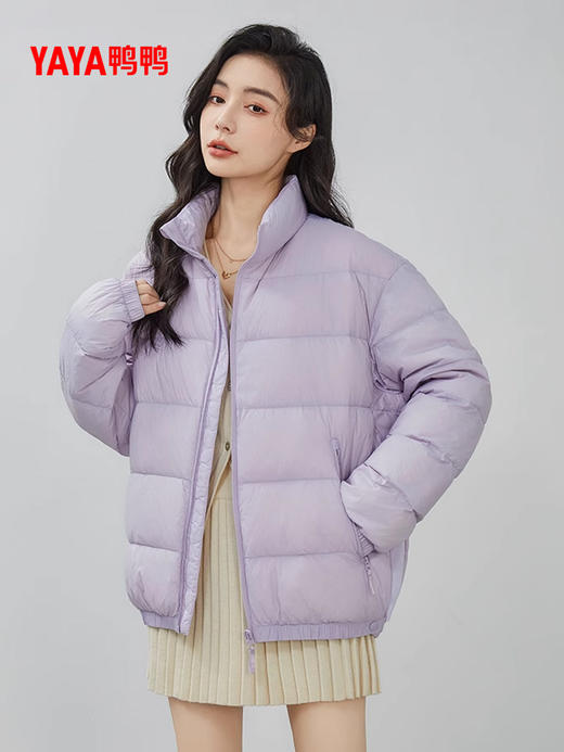 优选丨YAYA鸭鸭女士羽绒面包服短款立领冬季轻薄时尚休闲百搭小香风羽绒服 商品图1