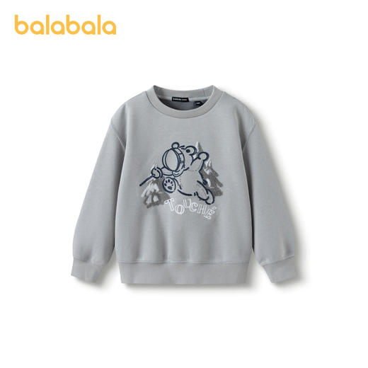 【premium】巴拉巴拉高端线冬季圆领卫衣落肩趣味刺绣图案上衣男 商品图0