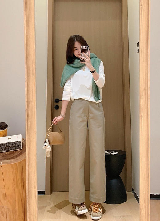 完美裤型～完美腿型！进口高弹丝牛津裤！2025解构缝线九分窄版香蕉裤早秋休闲裤女 商品图1