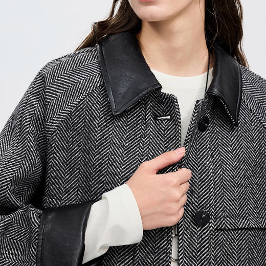 棉仓366607004-气质灰调羊毛外套 商品图3