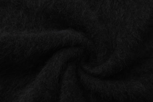 Ruohan 25AW 黑色拉毛羊绒针织披肩上衣 商品图3