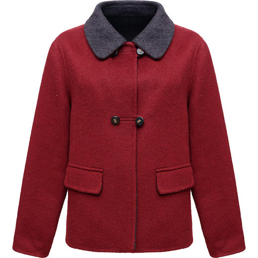 QYM 25ZB911-Y时尚双面大衣时尚气质休闲毛呢外套 商品图4