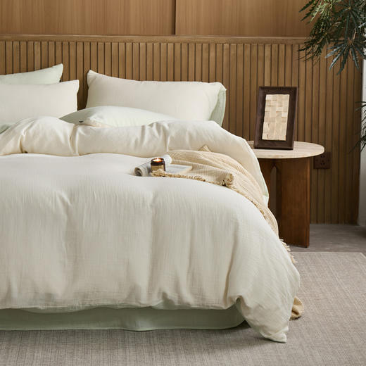 【特价处理】【全棉双层纱四件套】拼色款双层纱四件套三件套长绒棉纯色套件 商品图2