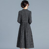 QYM 65095-Y时尚长袖连衣裙气质妈妈装中长裙 商品缩略图2