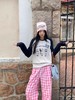 韩国小众撞色Kitty卡通印花插肩袖T恤 商品缩略图4