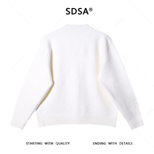 28868SDSA男士秋冬新款痞帅男装潮牌纯色纽扣开衫针织衫百搭圆领毛衣 商品图5