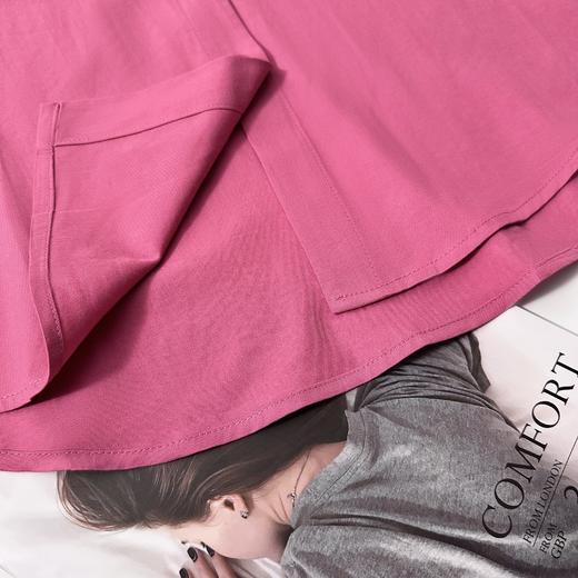 isabelle marran伊莎贝尔树莓红折角口袋棉感衬衫JS3692841 商品图6