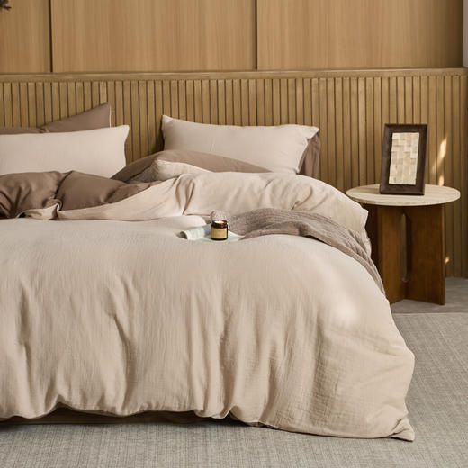 【特价处理】【全棉双层纱四件套】拼色款双层纱四件套三件套长绒棉纯色套件 商品图0