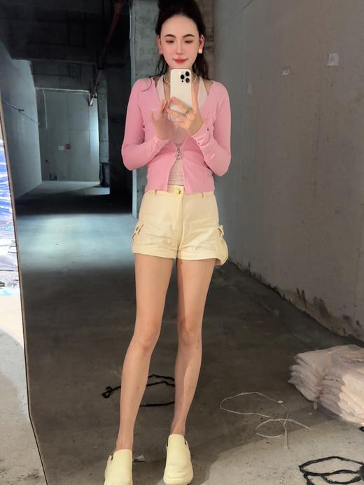 N&K休闲开衫短款修身鱼骨衣（粉色蕾姐上身M） 商品图3