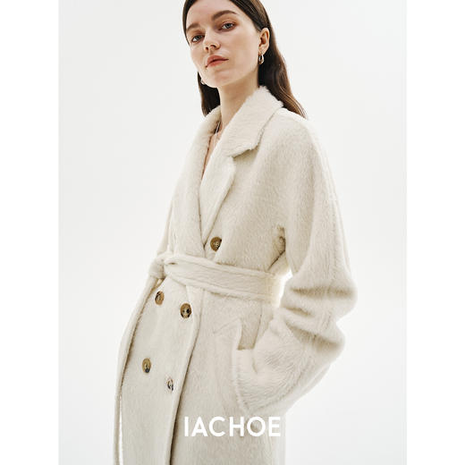 棉仓3561509002-长款高贵气质两色毛呢大衣 商品图0