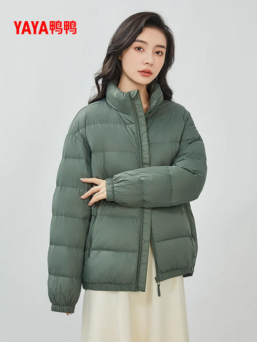 优选丨YAYA鸭鸭女士羽绒面包服短款立领冬季轻薄时尚休闲百搭小香风羽绒服 商品图3