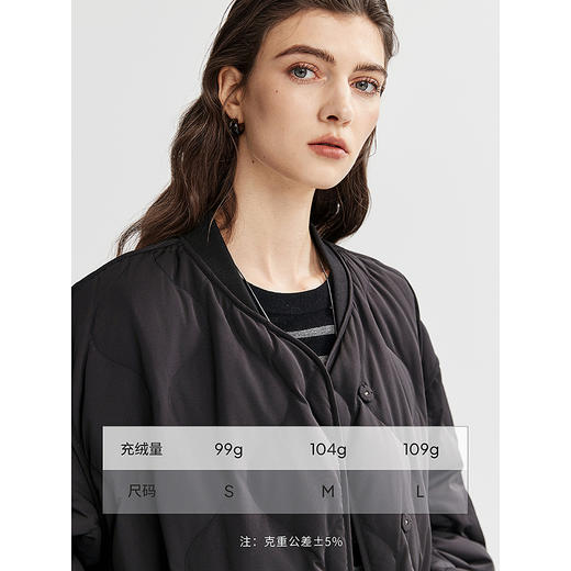 棉仓366615017-棒球领菱形格绗缝轻薄羽绒服夹克 商品图3