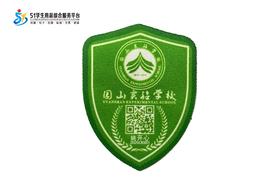 定制深圳市龙岗区园山实验学校熨烫校徽布标姓名贴胸章缝制包邮51