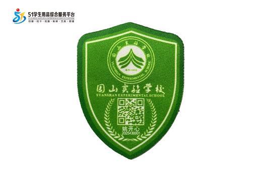 定制深圳市龙岗区园山实验学校熨烫校徽布标姓名贴胸章缝制包邮51 商品图0