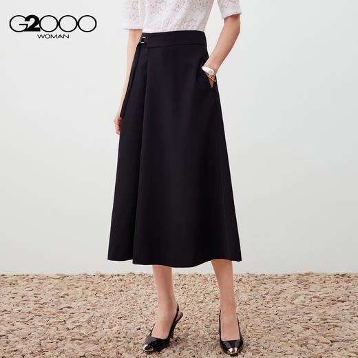 G2000女装FW25商场新款【阔腿裙裤/多面弹性】时尚百搭休闲裤56261117 商品图0