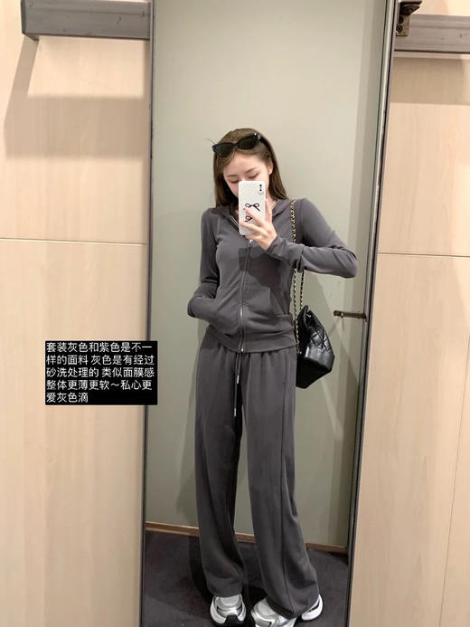 Athflow风连帽外套+阔腿裤针织套装 商品图6