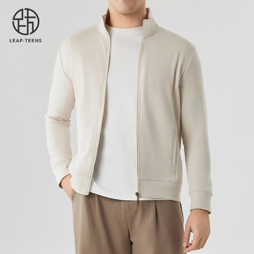 跃牌【砂洗空气层系列】男砂洗拉链立领外套M11Z1 商品图2
