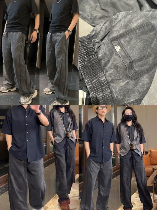 纯原单情侣款 超轻舒适洗水阔腿牛仔裤 商品图0