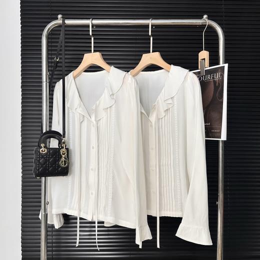 cosAcosB韩系浪漫荷叶边领设计感气质衬衫3006 商品图2