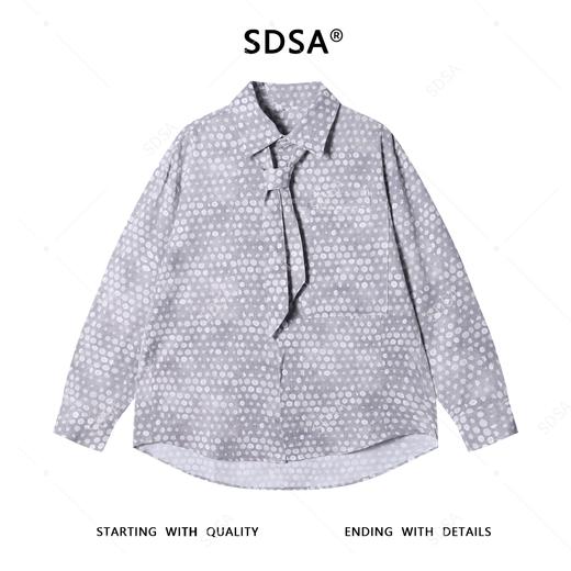 24764SDSA男士秋冬新款痞帅男装潮牌撞色领带设计长袖衬衫时尚简约衬衣 商品图1