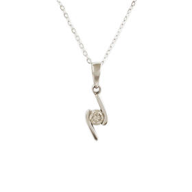 【天然正品】PT900铂金简约时尚款0.15ct钻石吊坠项链300825NJS24 现售价：1480特价！