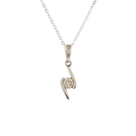 【天然正品】PT900铂金简约时尚款0.15ct钻石吊坠项链300825NJS24 现售价：1480特价！ 商品图0