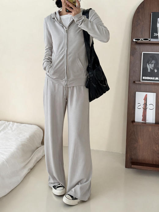 Athflow风连帽外套+阔腿裤针织套装 商品图8