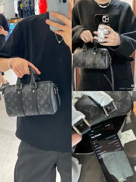 驴家限量款keepall黑花nano斜跨包