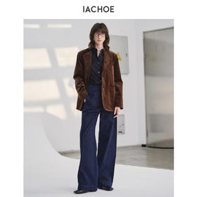 棉仓3661512006-复古西装外套设计师棕色