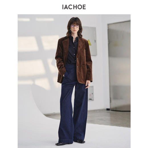 棉仓3661512006-复古西装外套设计师棕色 商品图0