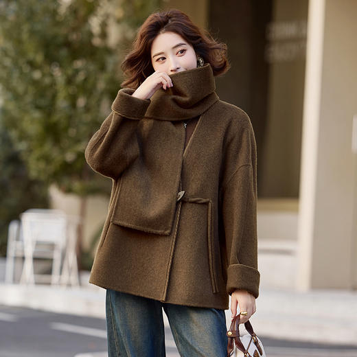 双面羊毛大衣，新中式国风减龄羊毛呢子外套HR-ZYQQ50 商品图2