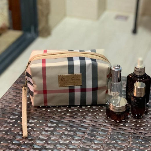 新款格子防水化妆包便携式手机袋零钱包彩妆收纳手拿小包高颜值 商品图7